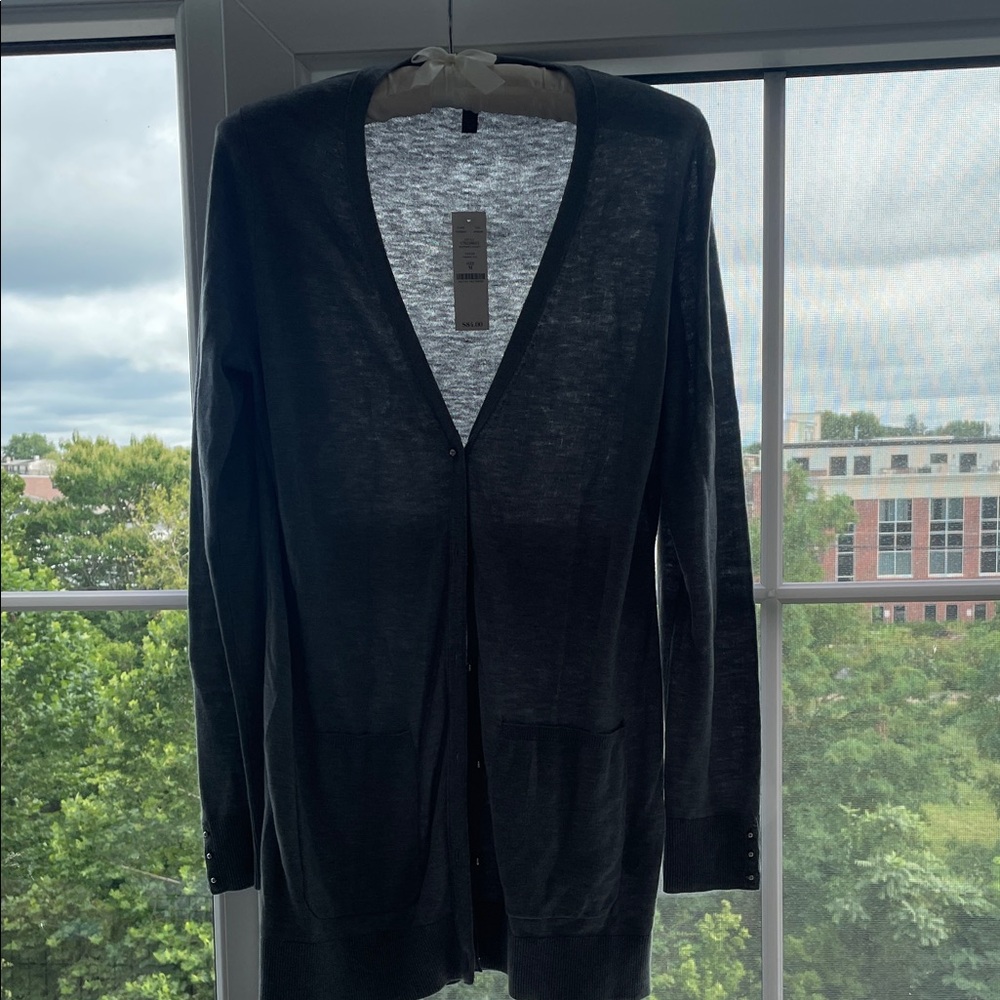 White House Black Market Grey Cardigan size M